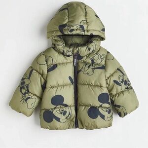 Disney Olive Green Disney Puffer Coat 3T!